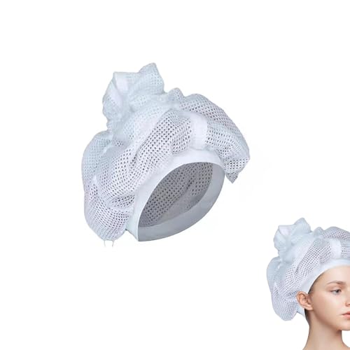 BAIYSFFG 1 berretto per capelli ricci, Soulta Net Plopping Cap per capelli ricci, Soulta Net Plopping Cap for Drying Curly Hair with Drawstring,Net Plopping Cap for Drying Curly Hair.