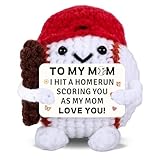 Baseball Mom Gifts from Daughter Son - Baseball Birthday Gifts for Mom from Daughter Son, Handmade Crochet Baseballs Mothers Day Unique Gift, Positive Crochet Baseballs Gift for Moms Christmas Basket