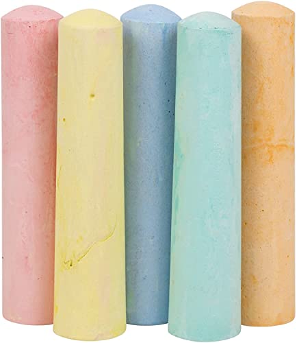JKG® 5 PACK JUMBO PAVEMENT CHALKS - Giant Sidewalk Patio Outdoor Chalk For Children | Chunky Chalk For Garden Floor Drawings & Chalkboards & Blackboards | Easily Washable Chalks For Kids (5 Colours)