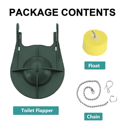 3 Inch Toilet Flapper Replacement Compatible with American Standard 7381043-400.0070A, Fit 1.28 gpf Toilet with Stainless Chain and Float, Green by OasisFlow - Used condition - Image 4
