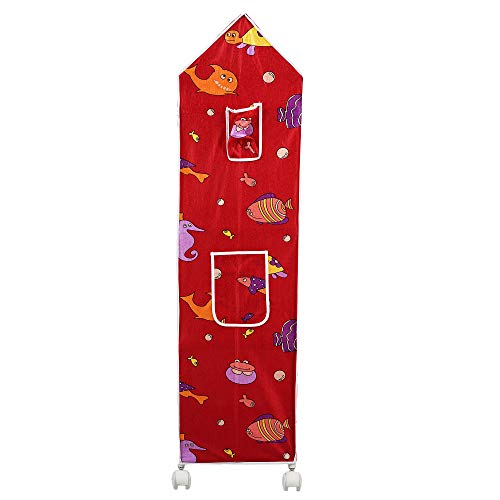Image of Little One's | 4 Plastic Shelves Baby Foldable Wardrobe (Made in India), Unbreakable Material, (Plastic Structure)| Aquatic Red | HP4 /FR