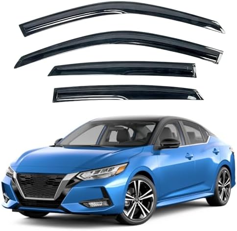 Premium Chrome Trim Window Visor/Rain Guard Set For 2021-2024 Nissan Rogue (4-Piece)