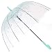 HAOCOO Cherry Blossoms Clear Umbrella,Bubble Transparent Fashion Dome Auto Open Umbrella Windproof for Outdoor Weddings (Green)