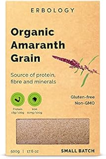 100% Organic Amaranth Grain 500g - High in Fibre and Minerals - Source of Protein - Sustainably Sourced - Vegan and Gluten-Free - Non GMO - Recyclable Packaging