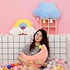 NatureMan Moon Rainbow Cloud Pillow Cushion, Soft Plush Cloud Shaped Pillow Stuffed Rainbow and Moon Nursery Decor,Bedside Sofa Sleeping Pillow, Kids Cute Candy Color Cushion #1