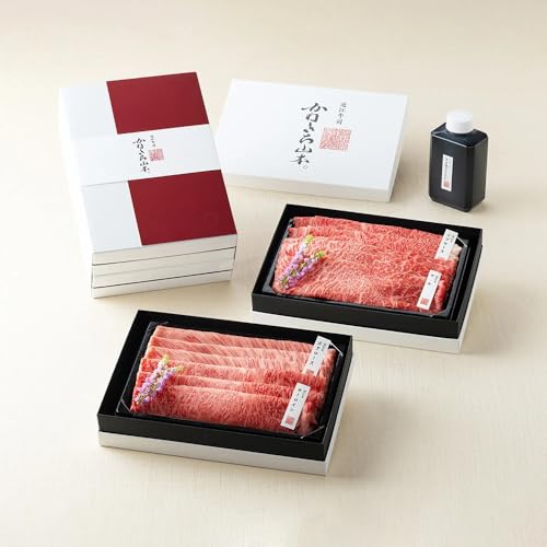 カネ吉山本 日本三大和牛 近江牛【寿】すき焼き4種2段重 「ひと口で広がる、濃厚な旨みととろける食感」 牛肉 たれ付 化粧箱 熨斗対応 冷凍 【父の日ギフト・内祝い・贈答用に】