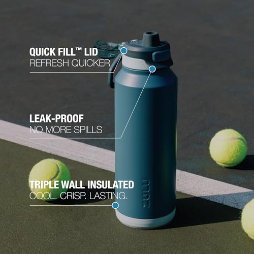 Image of ZULU Powerfill Pro 32oz Stainless Steel Water Bottle with Quick Fill Lid, Triple Walled Vacuum Insulated Metal, Leak Proof Locking Lid, Sip and Chug, Reusable BPA Free, Holiday Drop, Summit