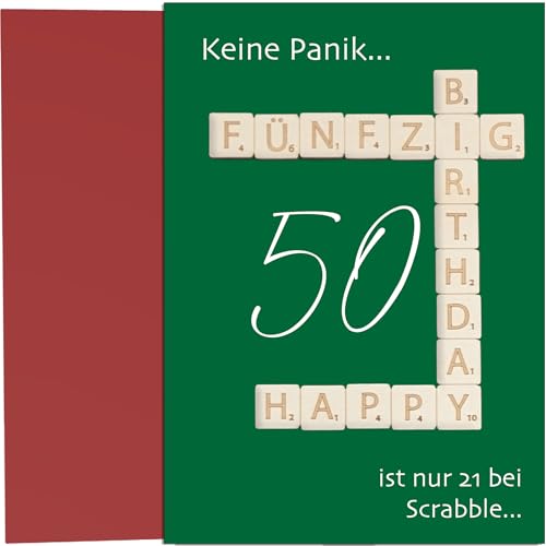 the lazy panda card company Geburtstagskarte 50 – Lustige Karte mit witzigem Spruch zum runden Geburtstag