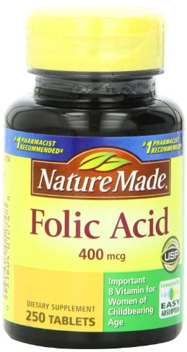 Nature Made Folic Acid 400mcg, 250 Tablets (Pack of 3)