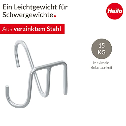Hailo SafetyLine Eimerhaken für Sprossenleitern - 1x Haken für Farbeimer, Kabeltrommel oder Werkzeugeimer - robust und leicht - strapazierfähiges Material - für alle gängigen Sprossenleitern