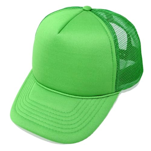 Image of Trucker Hat Mesh Cap Solid Colors Lightweight with Adjustable Strap Small Braid