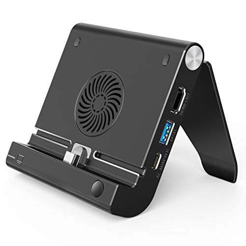 Switch Dock Compatible with Switch, Portable Multi-Angle Adjustable Switch TV Station with 4K HDMI and USB 3.0 Port, Replacement Charging Dock Stand Compatible with Switch and Switch Lite.â€¦