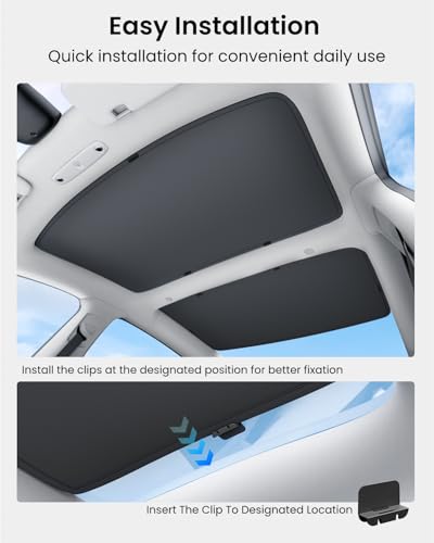 Image of REEVAA Tesla Model 3 (2026-2020) Sunshade Roof Accessories, Black | OEM Fit; Full Blackout & Heat-Blocking; Protect Interior & Reduce A /C Workload; Unobstructed Rearview Mirror Visibility