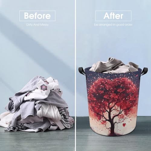 Panier à linge pliable arbre d'amour imperméable 35x35x44 cm - 6