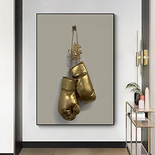 Peinture sur toile gants de boxe LSYALUCK 35x55 cm pour décoration murale