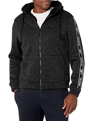 Reebok Men's Climb Jacket with Sherpa Linin, Black Heather, L