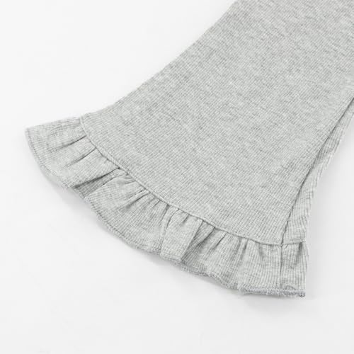 GLEAMING GRAIN Calça legging infantil de algodão casual com cintura elástica para meninas de 2 a 7 a