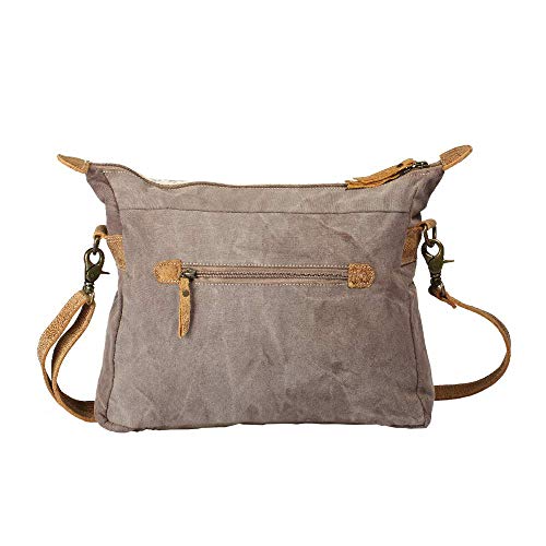 Myra Bag Female Tribe Strip Upcycled Canvas & Cowhide Leather Bag S-1210 #TOP2