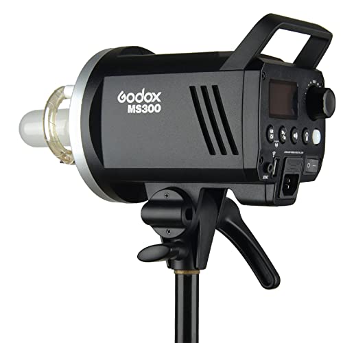 Godox Ms300 Studio Strobe 300Ws 110V Gn58 5600K Bowens Mount Monolight, Built-In Godox 2.4G Wireless System, 150W Modeling Lamp, Outstanding Output Stability, Anti-Preflash, 1/32 To 1/1 Steps Output #TOP4