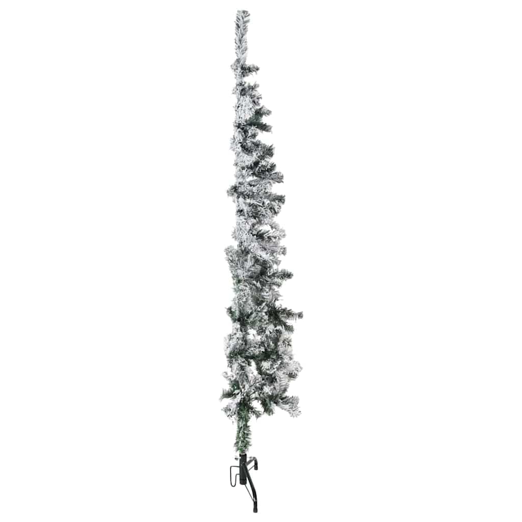 Semi Albero di Natale Artificiale con Neve Slim Alto 150cm PVC Salva Salvaspazio Parete Riutilizzabile Decorazione Festiva