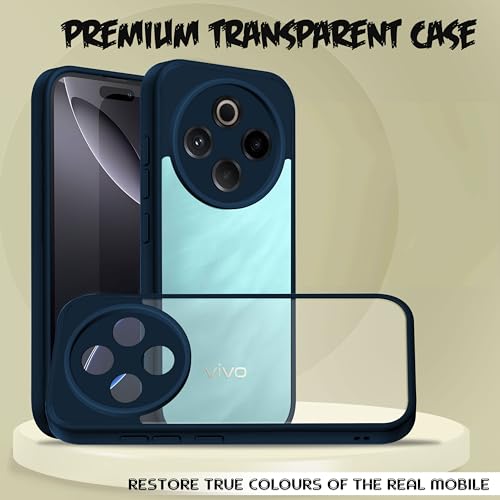 Image of V-TAN Back Cover for Vivo T4 5G / iQoo Z10 5G Compatible Case, Transparent Clear, TPU, Camera Protective Shockproof Cover (Blue)