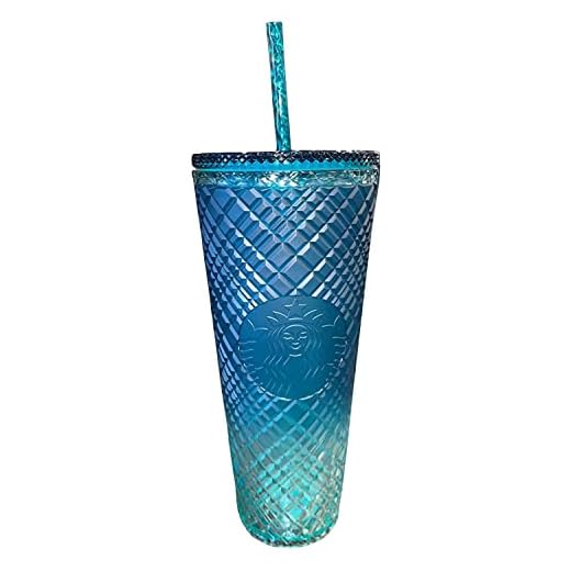 Starbucks 2023 Green Gradient Ombre Jeweled Venti Cold Cup Tumbler, 24 oz