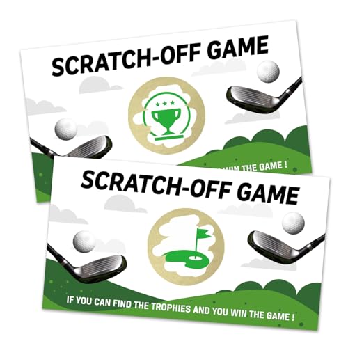 REWIDPARTY 32 Pcs Golf Theme Scratch Off Cards Golf Baby Shower Scratch Off Tickets Lottery Prize Raffle Tickets for Sport Party Funny Birthday Baby Shower Party Cards Supplies for Family Friend
