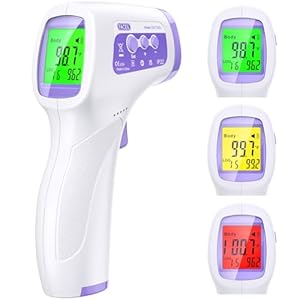 Thermometer for Adults Forehead,Touchless Thermometer for Fever,Digital Infrared Thermometer with Fever Alarm, C/F Switchable, 32 Set Memories Instant Reading Baby Thermometer for Adults and Kids
