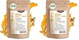 Kurkuma Kapseln Bio Nachfüllpack | 400 Stück | 4800mg Kurkuma pro Tagesdosis | frisch gemahlene Kurkumawurzel in Bio-Qualität | vegane Kapselhülle | vom Achterhof (Packung mit 2)