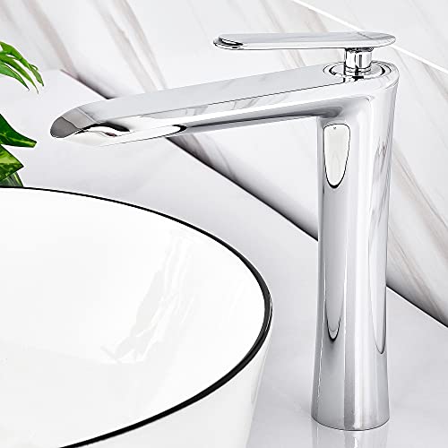 Hottest Sales Yohom Vessel Sink Faucet Chrome Tall Bathroom Sink Faucet Single Handle Bowl Lavatory Vanity Sink Faucets One Hole Basin Mixer Tap Brass