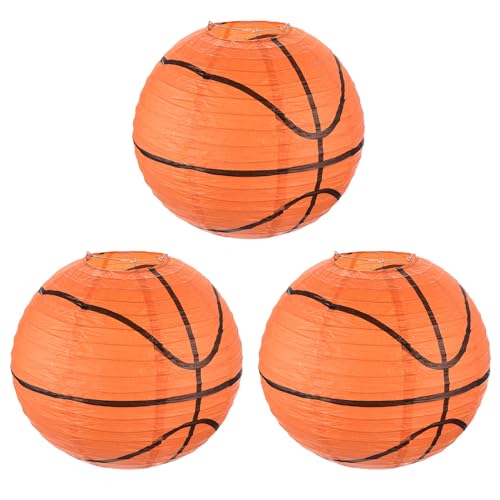 Lanterne papier ballon basket orange et noir déco fête suspendue