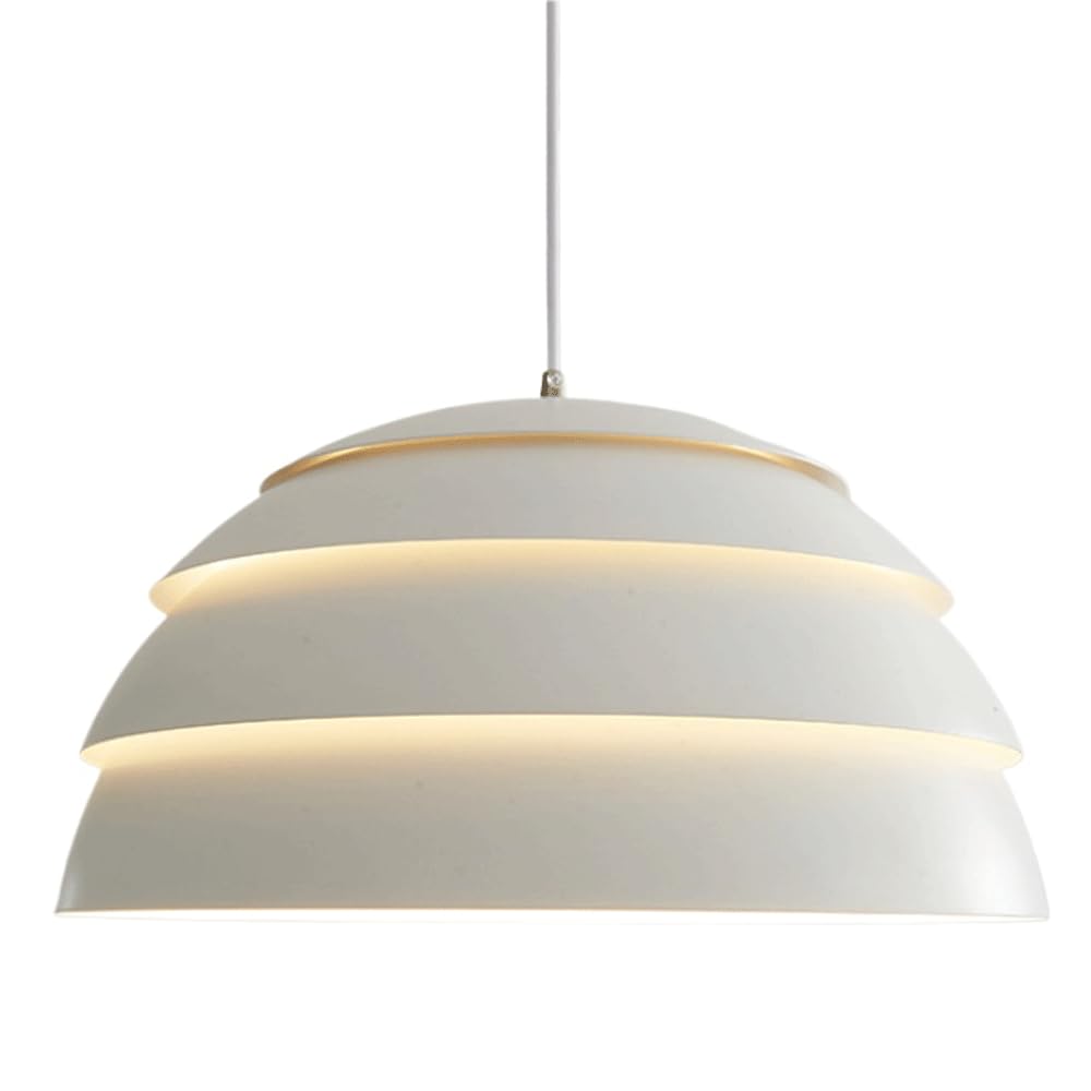 Lustre suspension chapeau en métal noir et base E27 pour intérieur