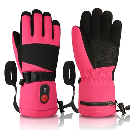 Heated Gloves for Kids, 3-Heat Settings Winter Gloves,