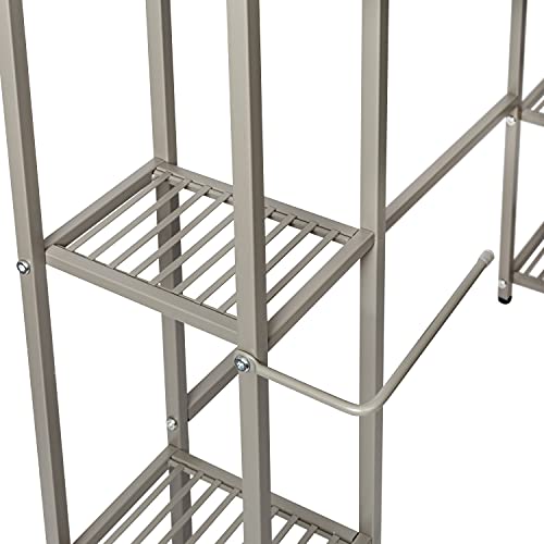 Honey-Can-Do Over-The-Toilet Steel Storage Shelf, 5 Tiers Bth-09095 Satin Nickel, 100 Lbs #TOP2