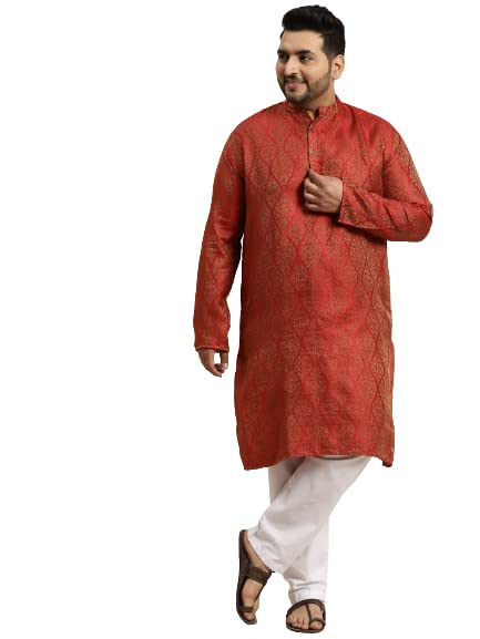 Image of SOJANYA (Since 1958 Men's Jacquard Silk Printed Kurta & Pyjama Set