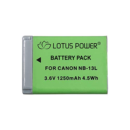 Reemplazo del Paquete de Batería NB-13L, Batería de Iones de Litio Recargable 1250mAh 3,6V NB13L para Canon G7X Mark III / G7X Mark II / G7X / G5X / G9X / SX720 HS / SX620 HS