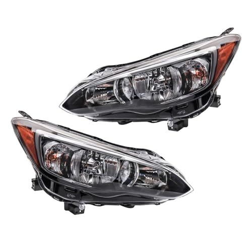 Image of TRQ Headlight Assembly Set SU2502160 SU2503160 Compatible with 2017-2023 Subaru Impreza