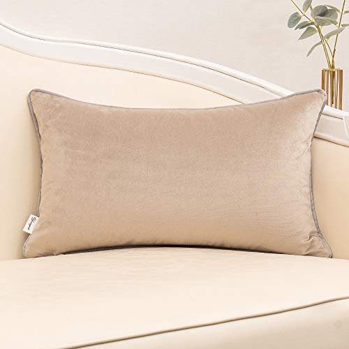 Yangest 12 X 20 Inch Satin Textured Rectangle Cushion Cover Luxury Modern Rustic Lumbar Throw Pillow Cover Decorative Pillowcase For Couch Sofa Living Room Bedroom Car,Beige #TOP1