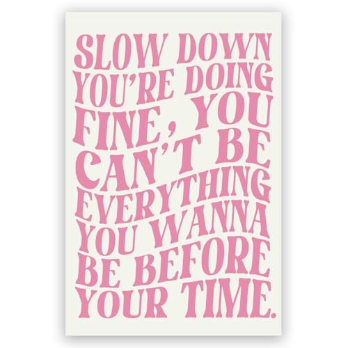 Pink Wall Art with Vienna Lyrics and Affirmations