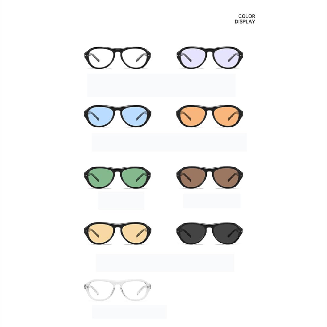 Occhiali da sole ovali con montatura in acetato e lenti spesse in nylon, alla moda con protezione UV400.