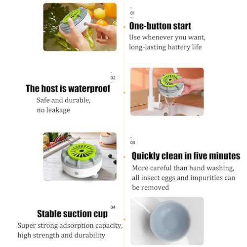 Seattleget Efficient Portable Fruit and Vegetable Washers, 5 Styles of Fruit and Vegetable Cleaning Machines, 2025 New Automatic Washer Spinner Machine (A) - Image 7