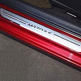 ▶ 4. Perfekte Dekoration: Die Einstiegsleisten schützen nicht nur die Einstiegsleisten Ihres Autos vor Beschädigungen, sondern zeigen auch den Charme Ihres Autos mit einem schönen und wunderschönen Aussehen. Machen Sie sich keine Sorgen mehr über Schäden an der Lackierung durch das Ein- und Aussteigen aus dem Auto, perfekt für den Schutz des Lacks.