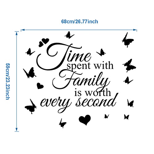3D Acrylic Mirror Wall Stickers with Butterfly, Time Spend with Family Peel and Stick Mirror Wall Decal - Image 2