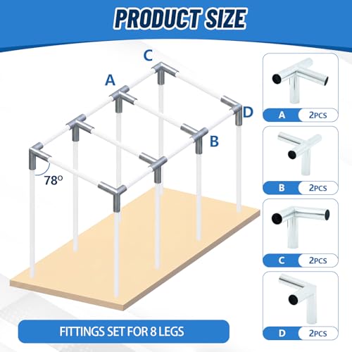 Frienda 8-Leg Lean-to Canopy Fittings for Under 1-3/8" Pipes, 1-3/8" ID by Frienda - Used condition - Image 2