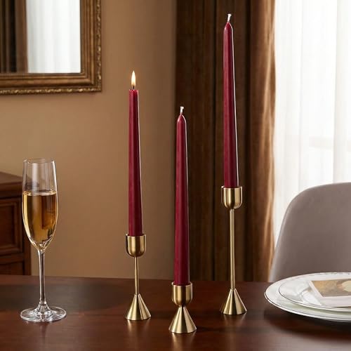Livendow Elegant Candlestick Holders Set of 3 in Rose Gold Color, Small Medium Large for Taper Candles, Wedding Centerpiece and Table Decor - image 2