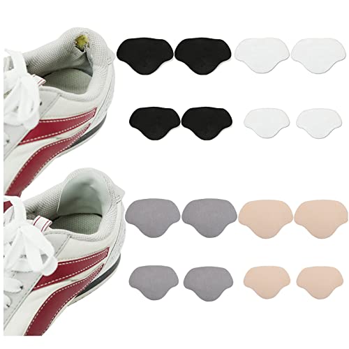 Olukssck 8 Paires Patches de Réparation Pour Chaussures de Sport et Cuir, Patch Auto-Adhésif Pour Talon de Chaussures, Protection du Talon Contre les Ampoules, (Blanc+Noir+Gris+Khaki, L+S) Cover