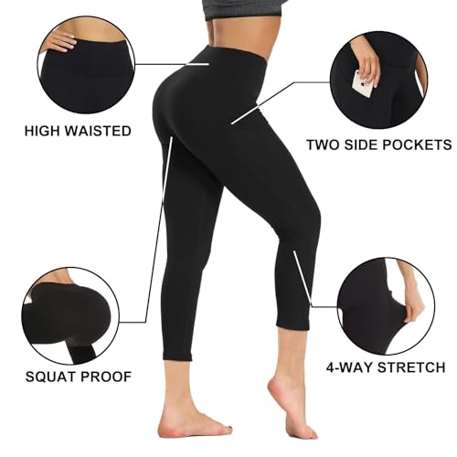 GAYHAY High Waist Yoga Pants with Pockets, Leggings for Women Tummy Control Compression Workout Leggings for Women