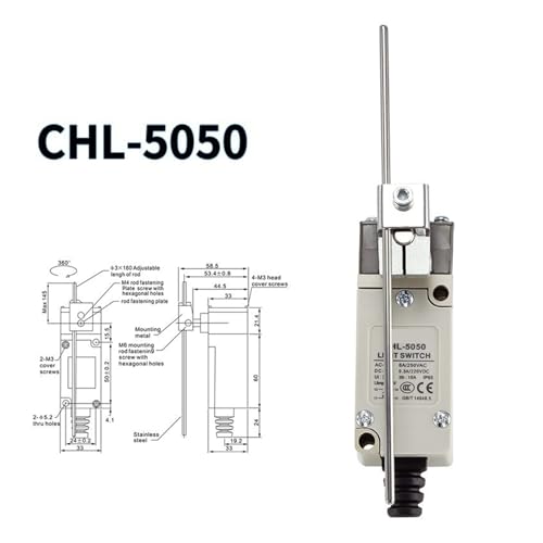 Interrupteur de fin de course en acier inoxydable CHL-5050 étanche et robuste - 2