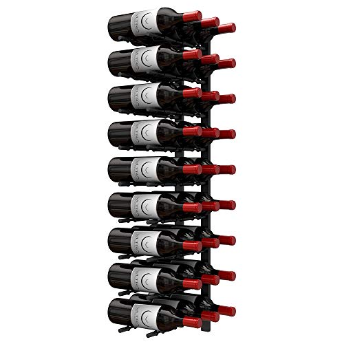 Ultra Wine Racks Wall Mounted Label-Out Wine Racks (3 Foot 3 Deep, Matte Black, 27 Wine Bottles) - Modern Metal Wine Storage, Modular Design for Home Bar, Kitchen, Dining Rooms, & Wine Cellars