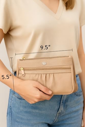 Image of Trendy PU Multi Zip Pocket Daily Use Purse for Women Wallet Bag for Girls Clutches Bag for Women Multicolour Small Handbag Multi card slots phone pocket ladies purse
